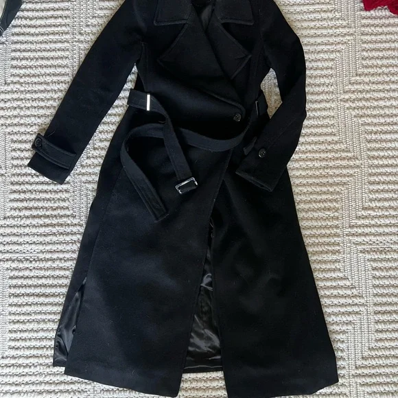 Calvin Klein Black Wool Winter Coat - Picture 1 of 15